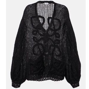 LOEWE Anagram logo open-knit sweater cardigan